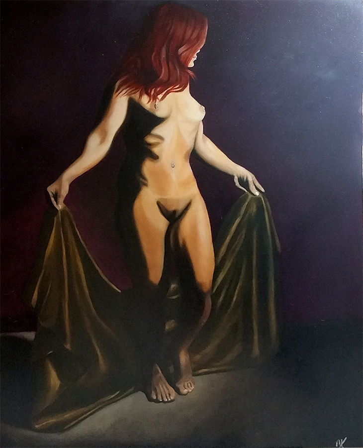 Nude Redhead Figure Study  |  2016  |  36×48 oil on canvas